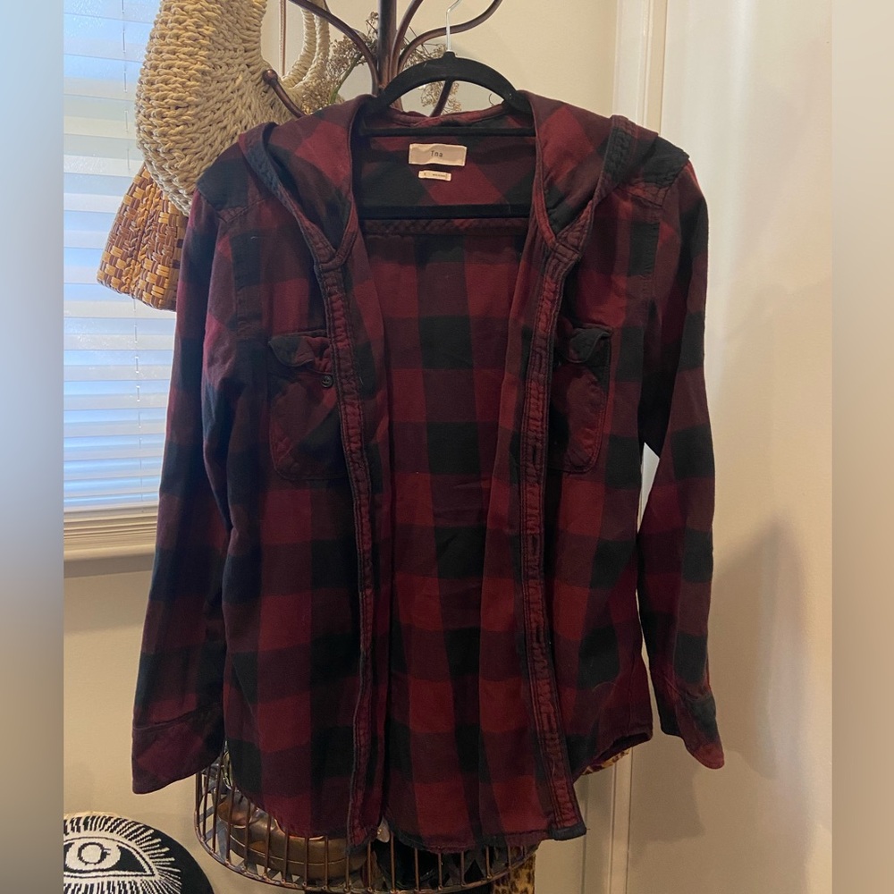 TNA aritzia flannel with hood